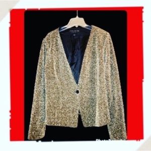 [#1034] FOREVER 21 PLUS| Gold Shimmer Blazer | Size 1x